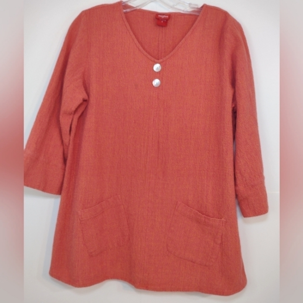 toofan women's orange cotton top size (S) - Picture 2 of 13